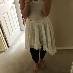 Sabo Skirt - High/Low white lace skirt